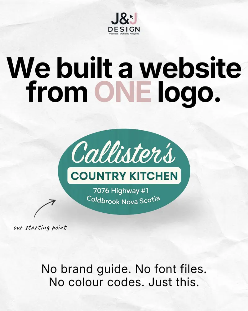 Case study cover: We built a website from one logo, the Callister's Country Kitchen sign.
