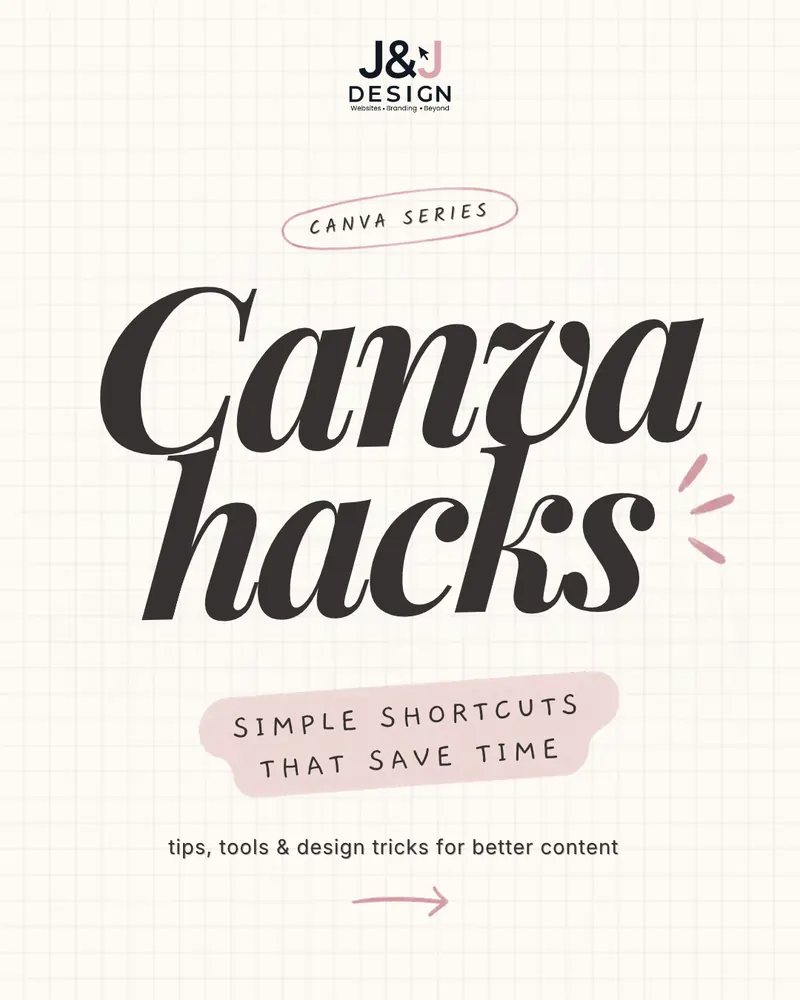 Carousel cover: Canva series. Canva hacks: simple shortcuts that save time. Tips, tools and design tricks for better content.