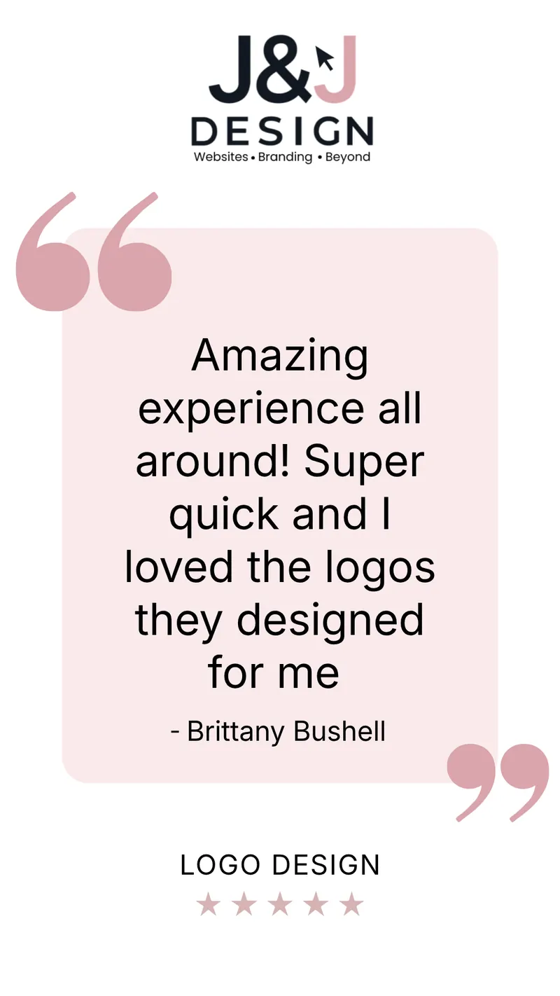 Five-star logo design review from Brittany Bushell: Amazing experience all around! Super quick and I loved the logos they designed for me.